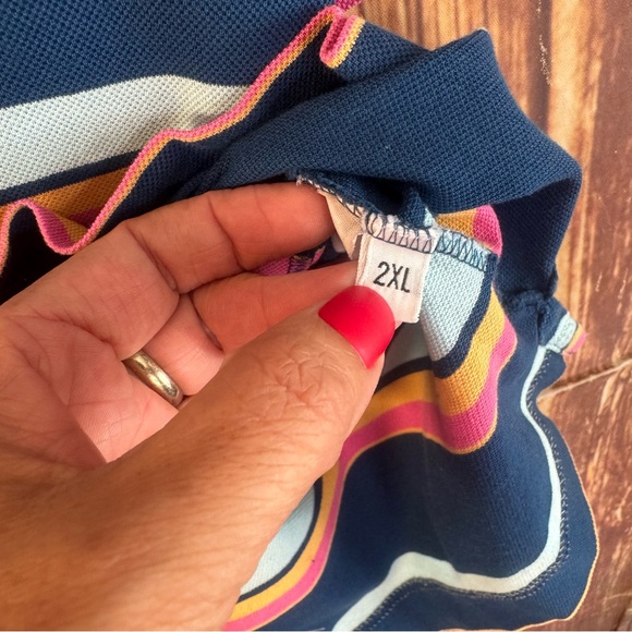 Amerigo Vespucci Men’s Short Sleeves with Pocket Striped Polo Shirt Size 2X - Picture 7 of 8